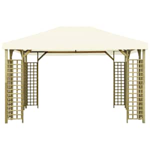 vidaXL Paviljong 4x3 m kremhvit