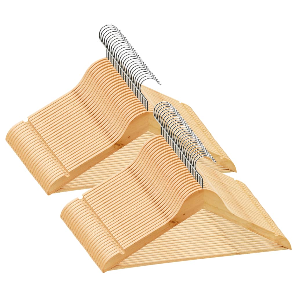 

vidaXL 50-delige Kledinghangerset anti-slip hardhout