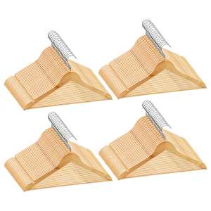 100 ks šatních ramínek protiskluzové tvrdé dřevo - obrázek 2