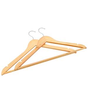 100 ks šatních ramínek protiskluzové tvrdé dřevo - obrázek 4
