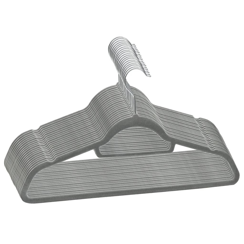 

vidaXL 20-delige Kledinghangerset anti-slip fluweel grijs