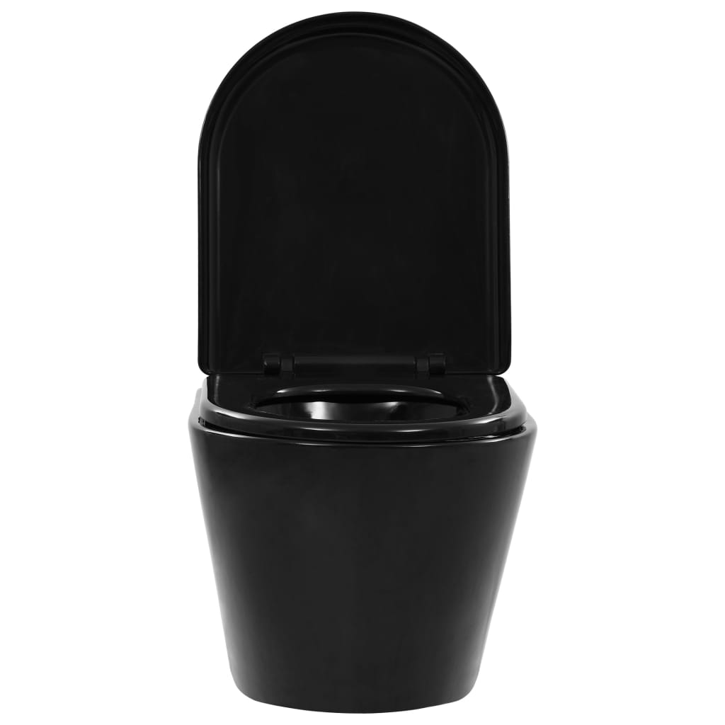 Toilette Suspendue Au Mur Avec Réservoir Caché Céramique Noir VidaXL 18 width=274
