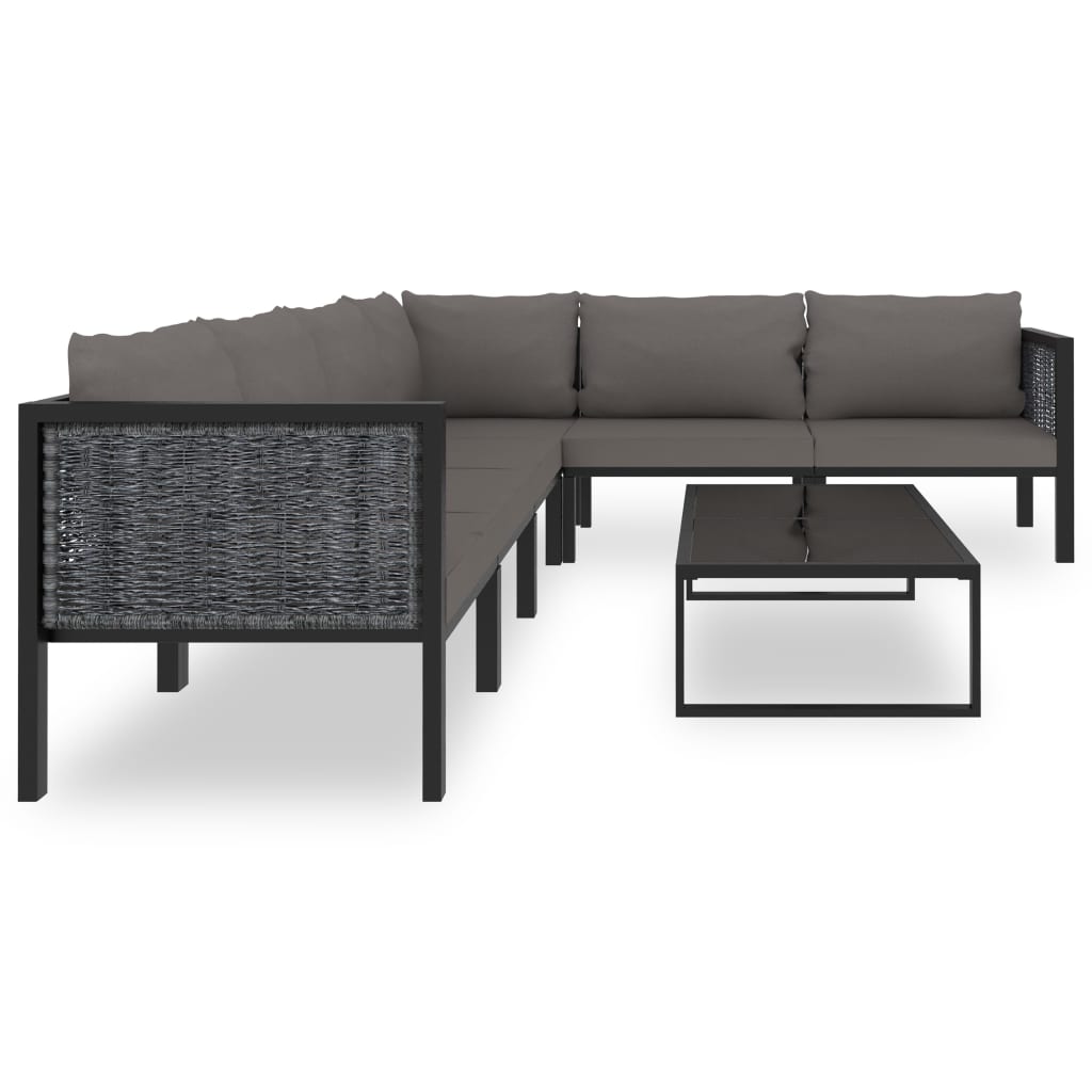 

vidaXL 7-delige Loungeset met kussens poly rattan antraciet