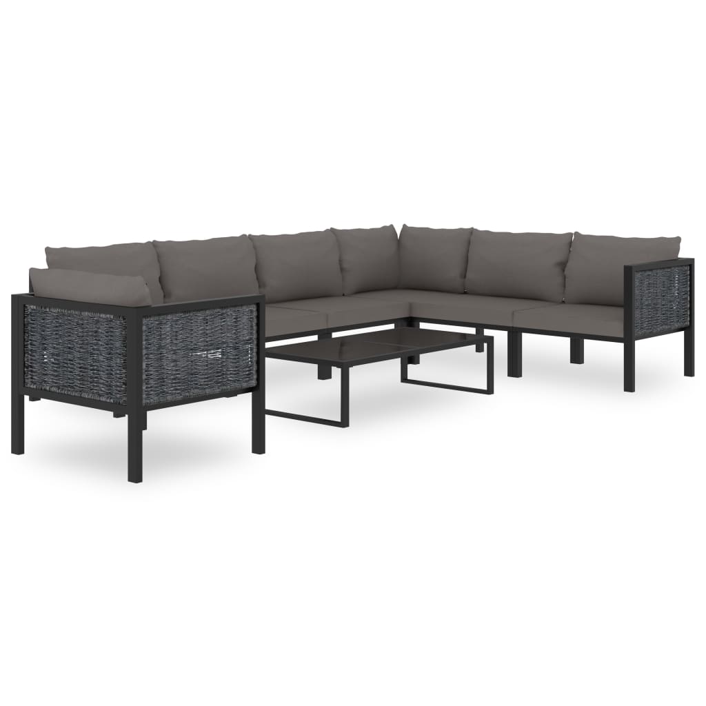 vidaXL 8-tlg. Garten-Lounge-Set mit Auflagen Poly Rattan Anthrazit