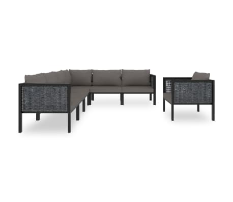 vidaXL 7-delige Loungeset met kussens poly rattan antraciet