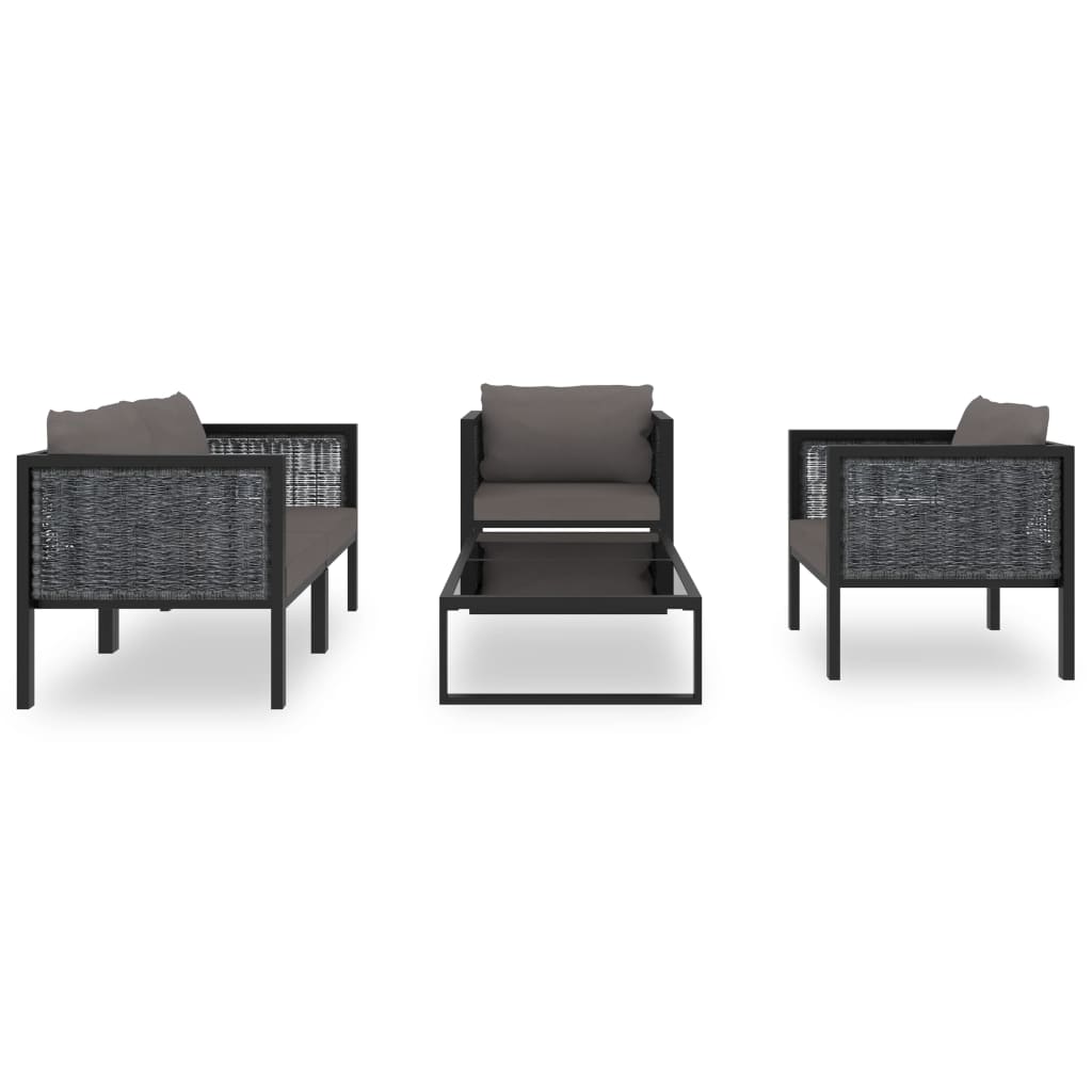 Thumbnail - vidaXL 5-tlg. Garten-Lounge-Set mit Auflagen Poly Rattan Anthrazit