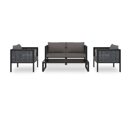 vidaXL 5-delige Loungeset met kussens poly rattan antraciet