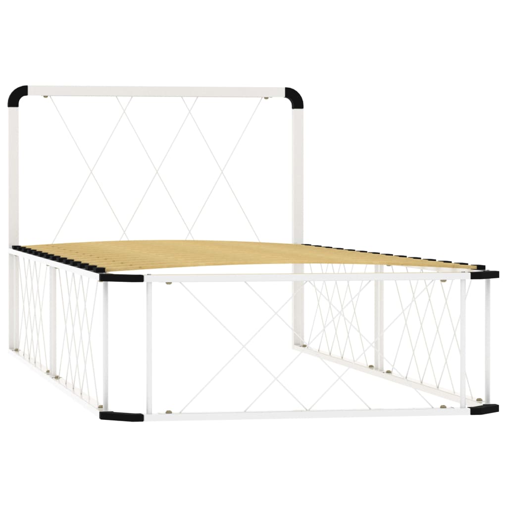 

vidaXL Bedframe metaal wit 90x200 cm