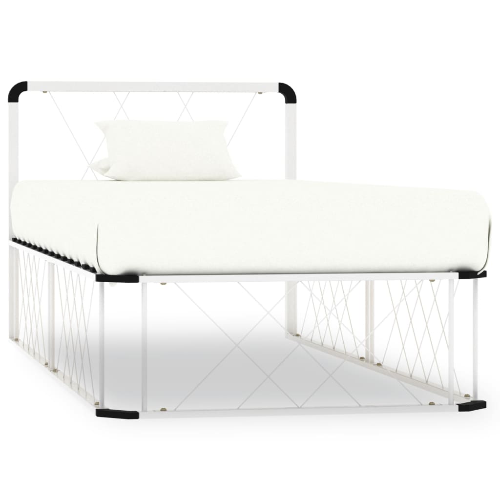 vidaXL Cadru de pat, alb, 100 x 200 cm, metal