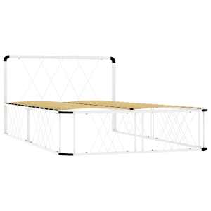 vidaXL Lovos rėmas, baltos spalvos, 120x200cm, metalas