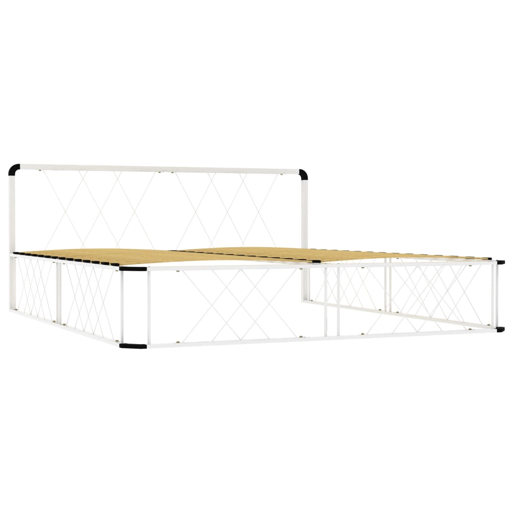 vidaXL Cadru de pat, alb, 200 x 200 cm, metal vidaXL imagine 2022