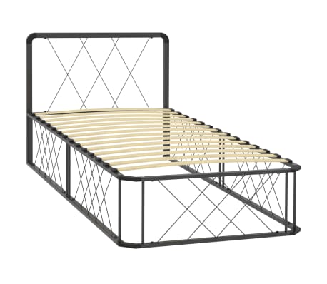 vidaXL Bedframe metaal grijs 90x200 cm