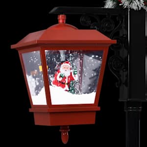Vánoční pouliční lampa se Santou černo-červená 81x40x188 cm PVC - obrázek 7