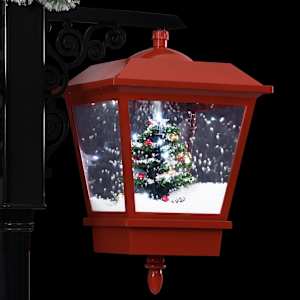 Vánoční pouliční lampa se Santou černo-červená 81x40x188 cm PVC - obrázek 8