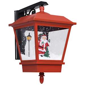 Vánoční závěsná lampa LED světla a Santa červená 40x27x45 cm - obrázek 2