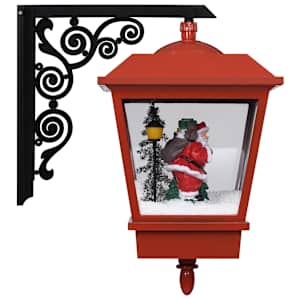 Vánoční závěsná lampa LED světla a Santa červená 40x27x45 cm - obrázek 3
