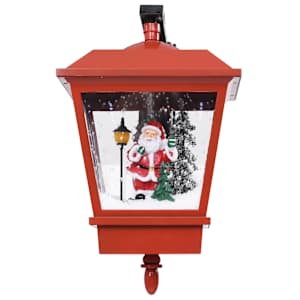Vánoční závěsná lampa LED světla a Santa červená 40x27x45 cm - obrázek 4