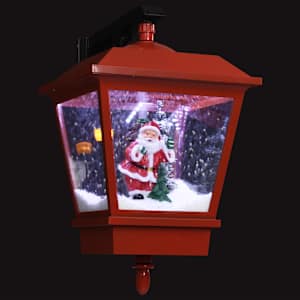 Vánoční závěsná lampa LED světla a Santa červená 40x27x45 cm - obrázek 6