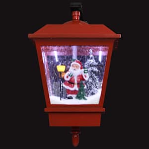 Vánoční závěsná lampa LED světla a Santa červená 40x27x45 cm - obrázek 7
