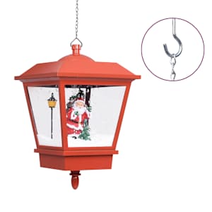 vidaXL rippuv j&otilde;ululamp LED-tule ja j&otilde;uluvanaga, punane, 27x27x45 cm