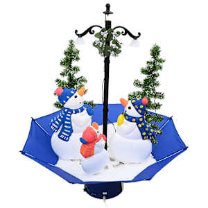 Sněžící vánoční stromek s deštníkovým stojanem modrý 75 cm PVC - obrázek 3