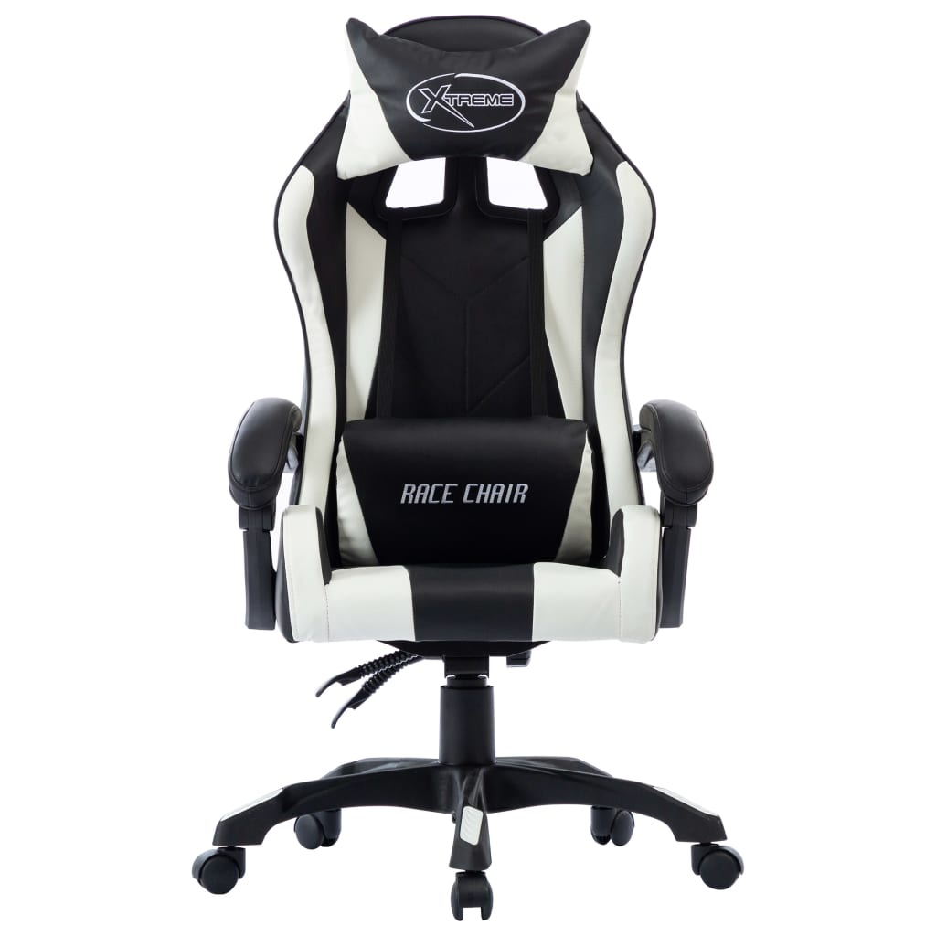 vidaXL Fauteuil de jeux vidéo Blanc Similicuir