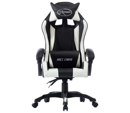 vidaXL Fauteuil de jeux vidéo Blanc Similicuir