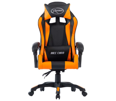 vidaXL biroja krēsls, oranža mākslīgā āda