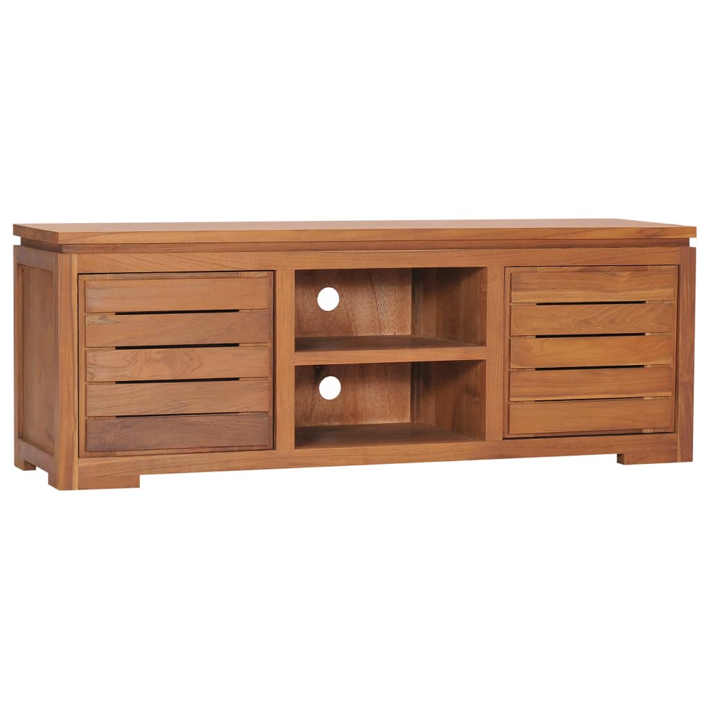 vidaXL TV-Schrank 110 x 30 x 40 cm Teak Massivholz