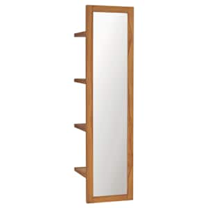 Nástěnné zrcadlo s poličkami 30 x 30 x 120 cm masivní teak