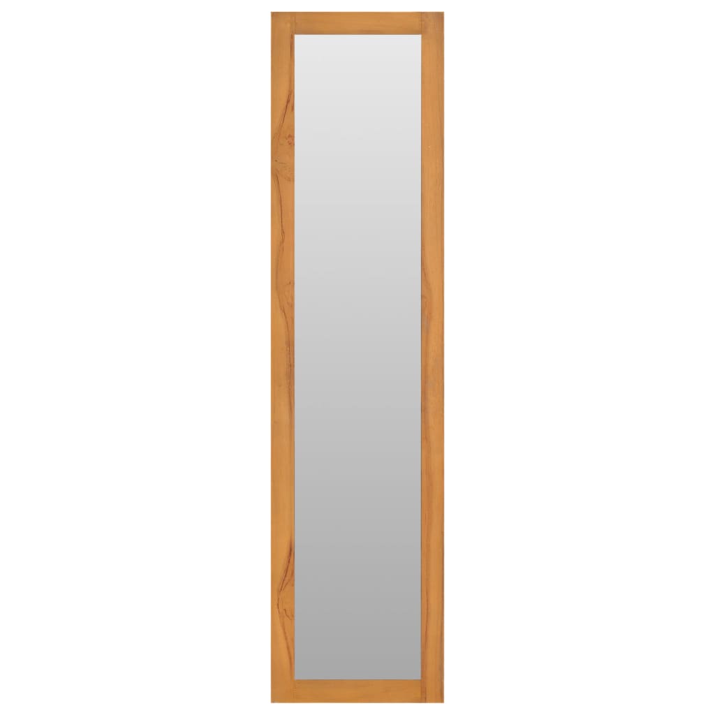 Oglindă de perete cu rafturi, 30x30x120 cm, lemn masiv de tec