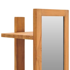 Nástěnné zrcadlo s poličkami 30 x 30 x 120 cm masivní teak - obrázek 4