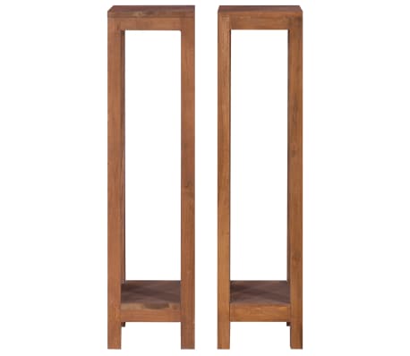 vidaXL Stojany na květiny 2 ks 25 x 25 x 100 cm masivn&iacute; teakov&eacute; dřevo