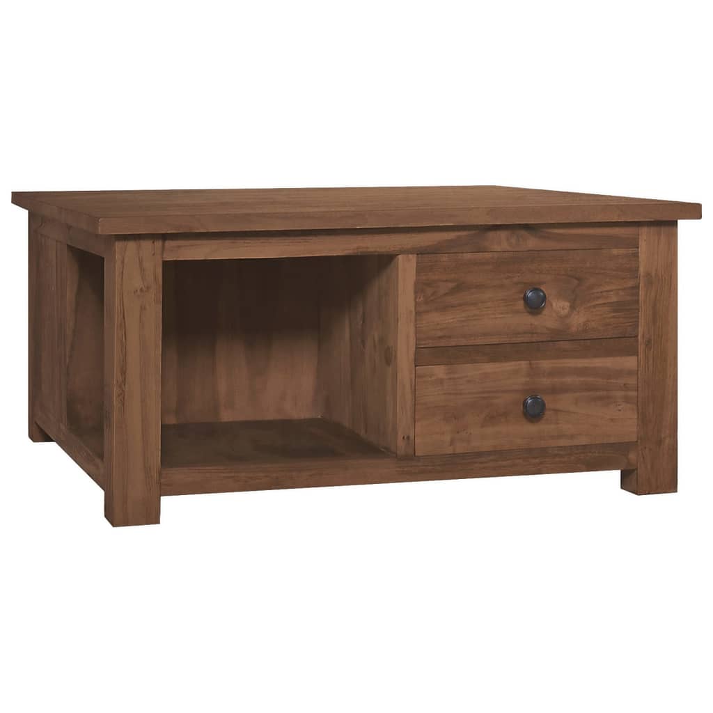 vidaXL Table basse 68x68x33 cm Bois de teck solide