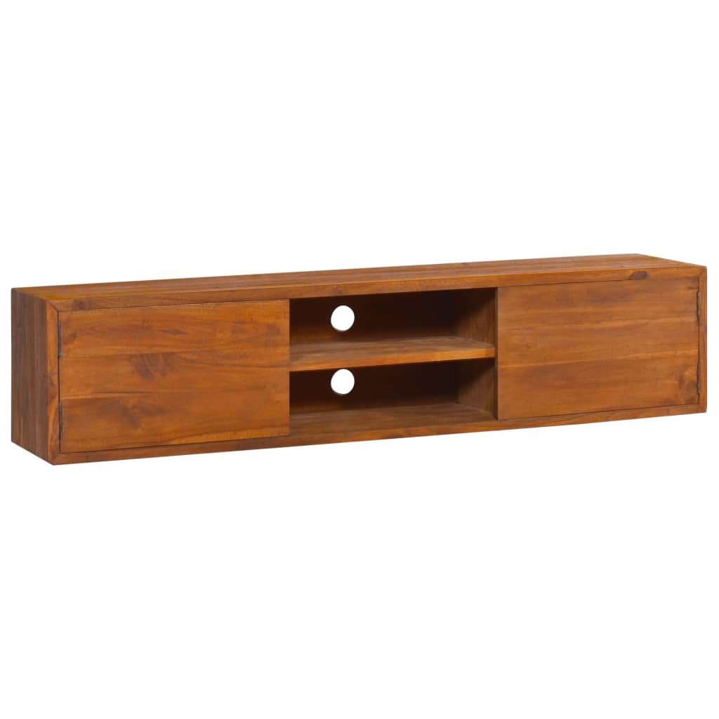 vidaXL Wand-TV-Schrank 135x30x30 cm Teak Massivholz