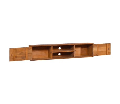 vidaXL Veggmontert TV-benk 135x30x30 cm heltre teak
