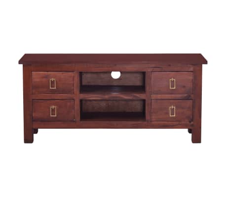 vidaXL TV Cabinet Classical Brown 100x30x45 cm Solid Mahogany Wood