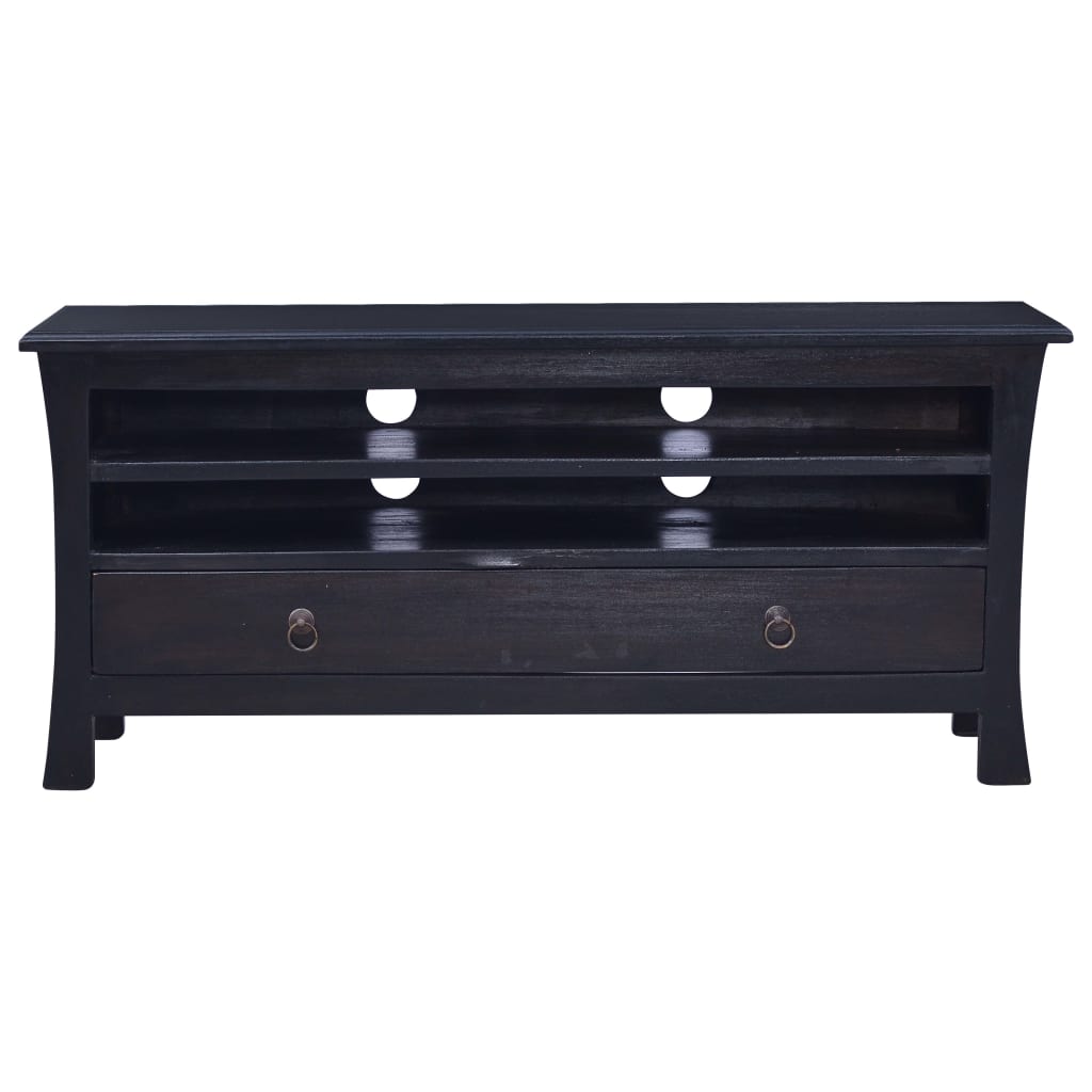 Thumbnail - vidaXL TV-Schrank Hellschwarzer Kaffee 100x30x45cm Massivholz Mahagoni