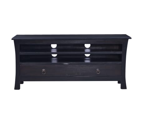 vidaXL Meuble TV Caf&eacute; noir clair 100x30x45 cm Bois d'acajou massif