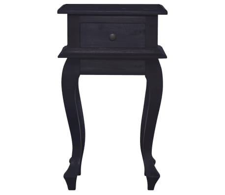 vidaXL Nattbord lys svart kaffe 35x30x60 cm heltre mahogni