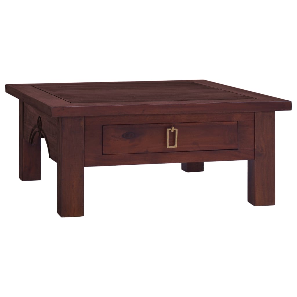 vidaXL Table basse Marron classique 68x68x30 cm Bois d'acajou massif