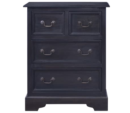 vidaXL Chest of Drawers Light Black Coffee Solid Mahogany Wood