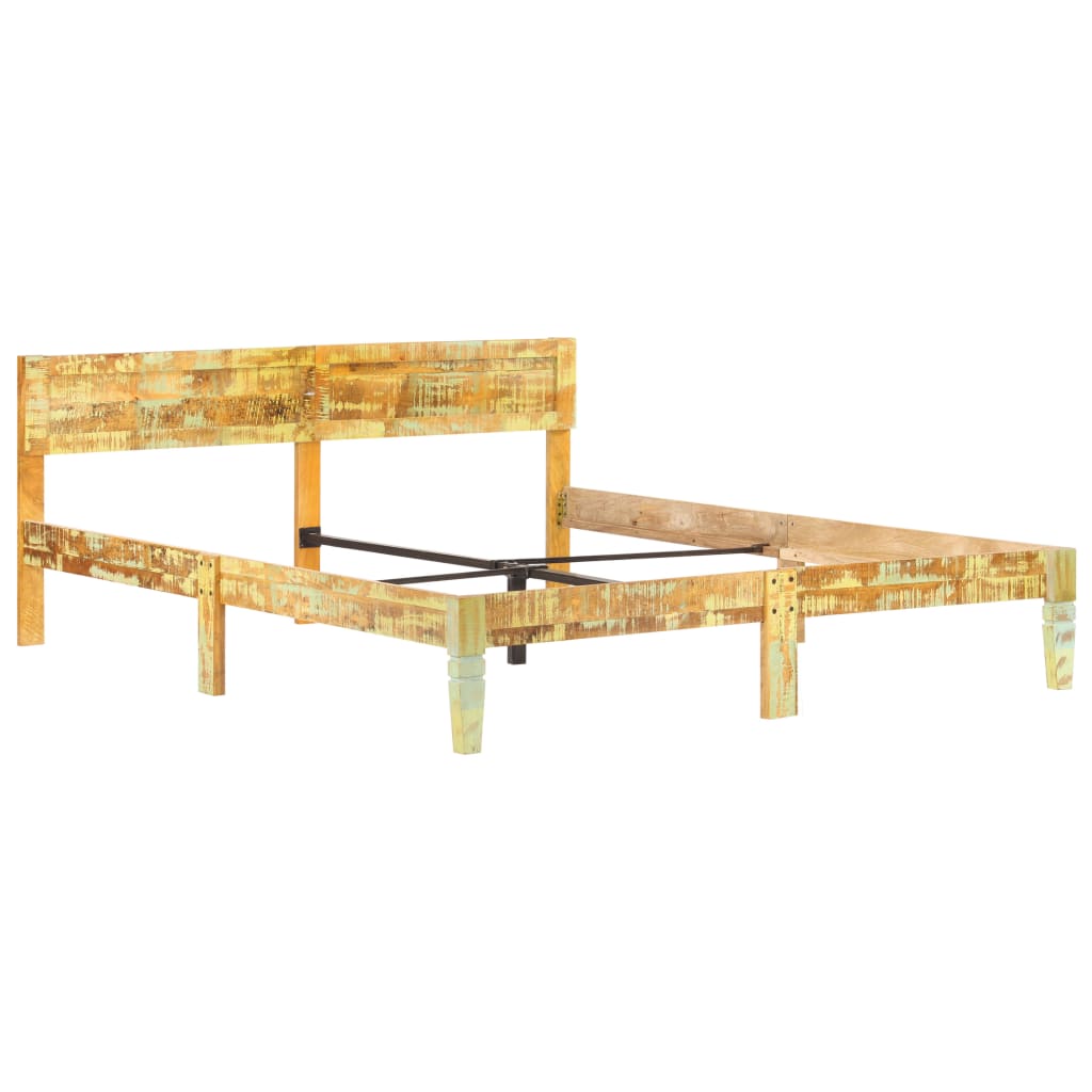 vidaXL Estructura de cama de madera maciza reciclada 140x200 cm