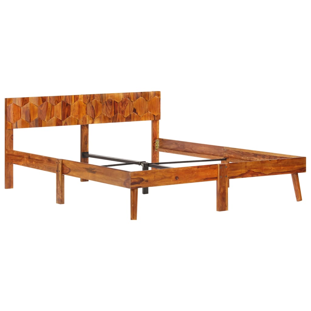 vidaXL Rama łóżka, lite drewno sheesham, 140 x 200 cm