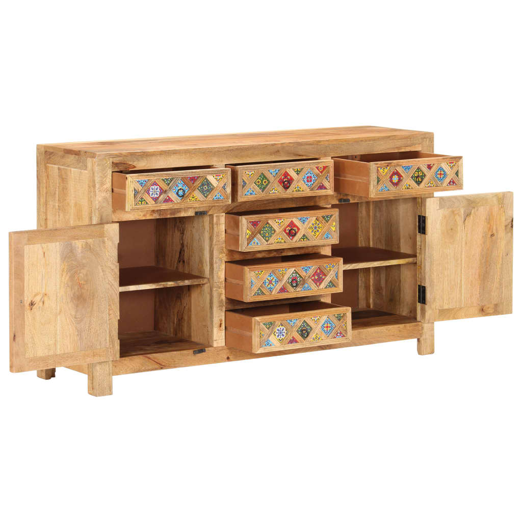 

vidaXL Dressoir met keramische tegels 140x40x80 cm massief mangohout