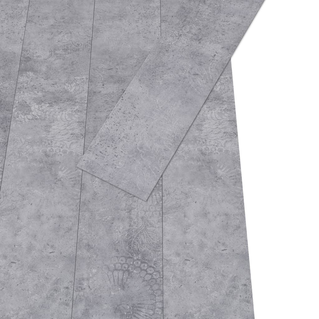  Podlahové dosky z PVC 5,02 m² 2 mm, samolepiace, cementovo sivé