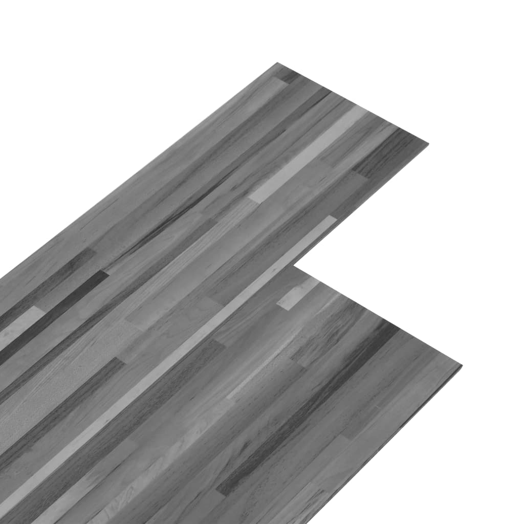 vidaXL Podlahová krytina PVC 5,02 m² 2 mm samolepicí pruhovaná šedá