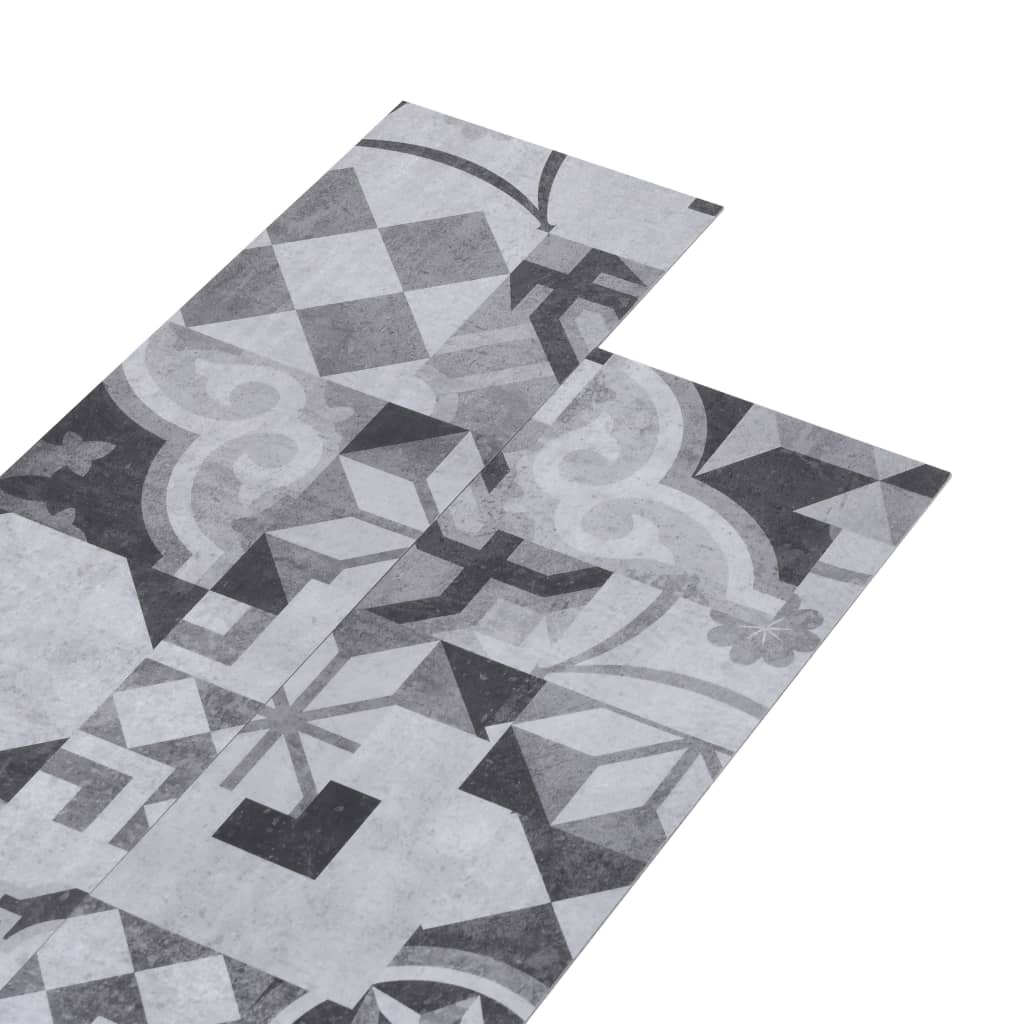  Podlahové dosky z PVC 5,02 m² 2 mm, samolepiace, sivý vzor