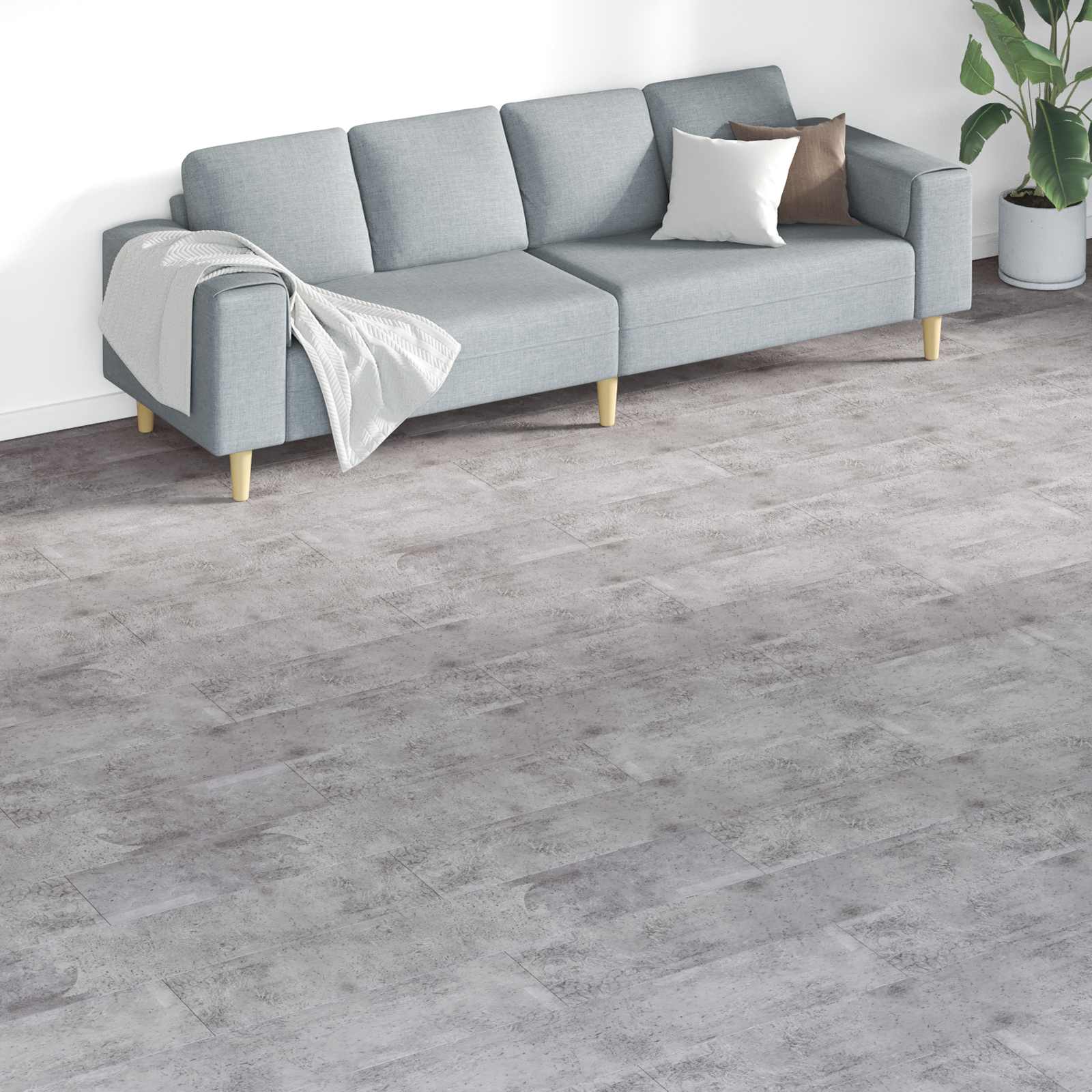 vidaXL Bodenplanken 18 pcs Zementbraun 5,26 m² PVC