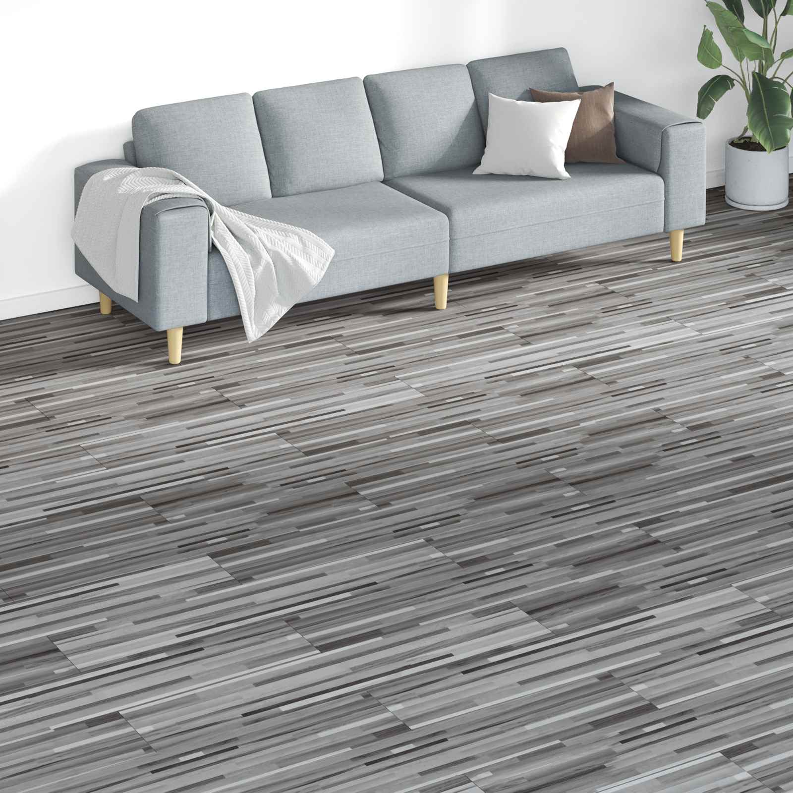 vidaXL Plăci de Pardoseală 18 pcs Gri 5,26 m² PVC